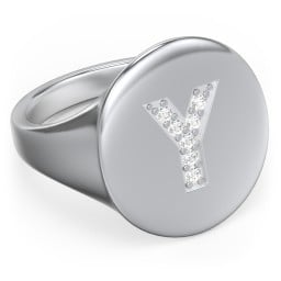 Pavé Initial Signet Ring - Y