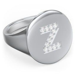 Pavé Initial Signet Ring - Z