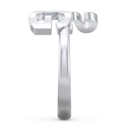 Double Initial Open Cuff Ring