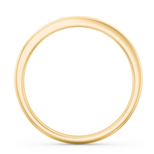 Baby Footprint Cutout Band with 2 Birthstones – 9kt Yellow Gold with Emerald and Ruby