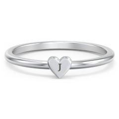 Engravable Dainty Heart Ring – Sterling Silver