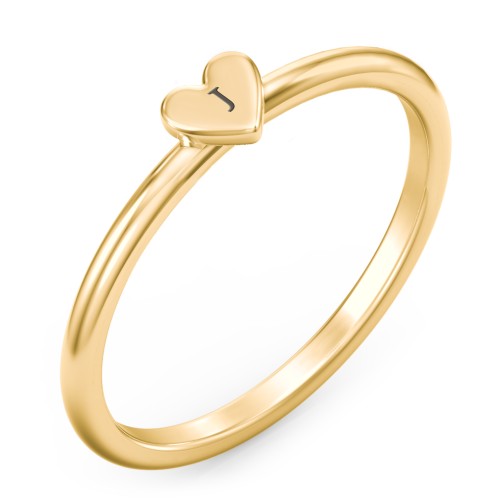 Engravable Dainty Heart Ring – 9kt Yellow Gold