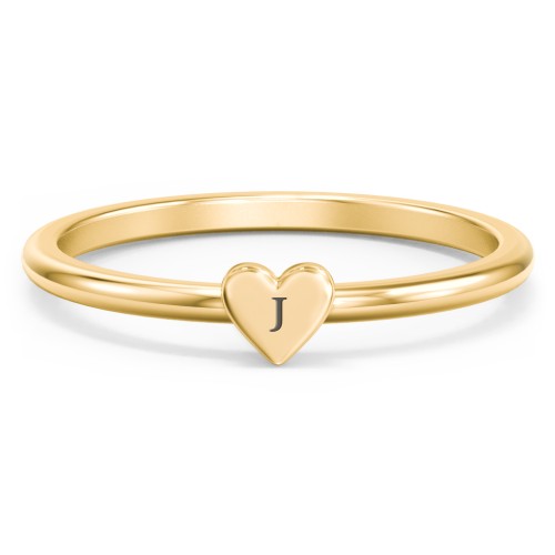 Engravable Dainty Heart Ring – 9kt Yellow Gold