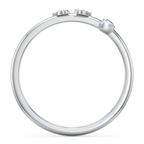 Dainty Baby Feet Ring with Birthstone – Sterling Silver with Alexandrite