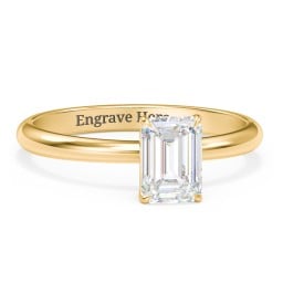1 ct. (7x5mm) Emerald-Cut Solitaire Moissanite Engagement Ring