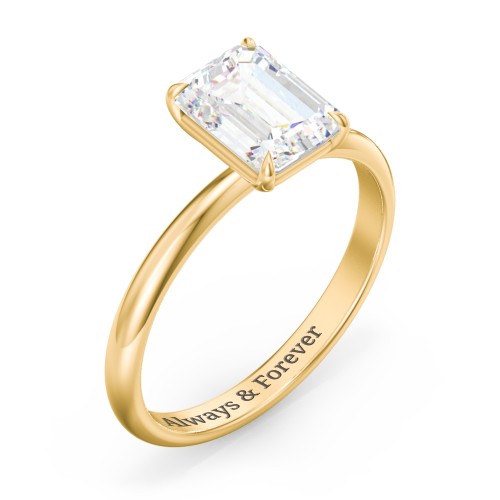 2 ct. (8x6mm) Emerald-Cut Solitaire Moissanite Engagement Ring