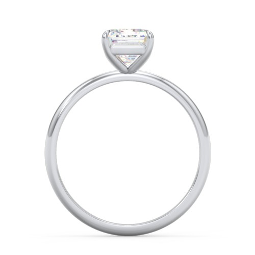 2 ct. (8x6mm) Emerald-Cut Solitaire Moissanite Engagement Ring – 9kt White Gold with Moissanite