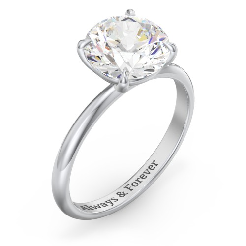 3 ct. (9mm) Classic Solitaire Moissanite Engagement Ring – 9kt White Gold with Moissanite