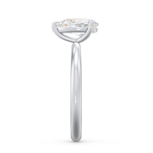 1.5 ct. (9x6mm) Pear Solitaire Moissanite Engagement Ring – 9kt White Gold with Moissanite