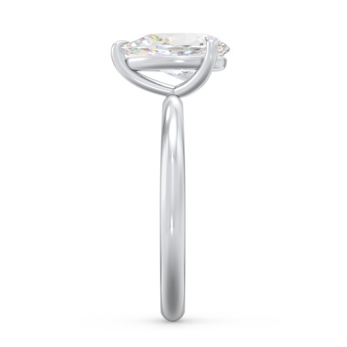 2 ct. (10x7mm) Pear Solitaire Moissanite Engagement Ring – 9kt White Gold with Moissanite