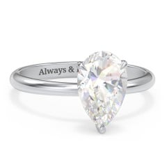 3 ct. (11x7mm) Pear Solitaire Moissanite Engagement Ring