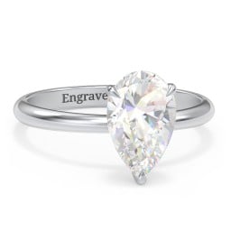 3 ct. (11x7mm) Pear Solitaire Moissanite Engagement Ring