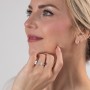 1 ct. (6.5mm) Moissanite Engagement Ring With 1.5mm Side Stones