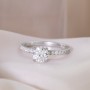 1 ct. (6.5mm) Moissanite Engagement Ring With 1.5mm Side Stones