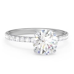 2 ct. (8mm) Moissanite Engagement Ring With 1.5mm Side Stones