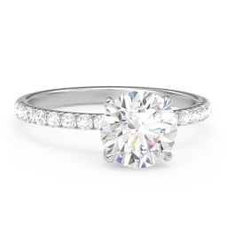 2 ct. (8mm) Moissanite Engagement Ring With 1.5mm Side Stones
