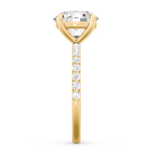 3 ct. (9mm) Moissanite Engagement Ring With 1.5mm Side Stones