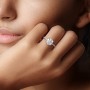 3 ct. (9mm) Moissanite Engagement Ring With 1.5mm Side Stones