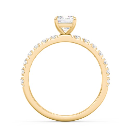 1 ct. (7x5mm) Emerald-Cut Moissanite Engagement Ring With 2mm Side Stones