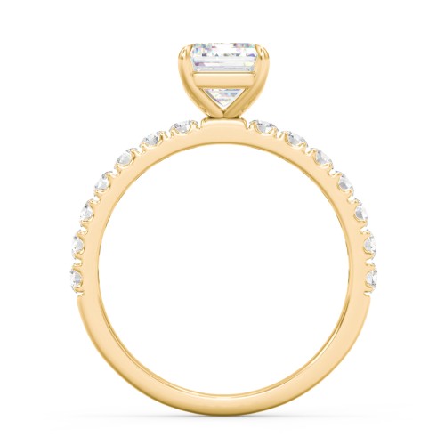 2 ct. (8x6mm) Emerald-Cut Moissanite Engagement Ring With 2mm Side Stones