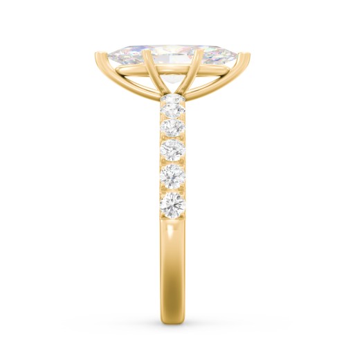 2 ct. (12x6mm) Marquise Moissanite Engagement Ring With 2mm Side Stones