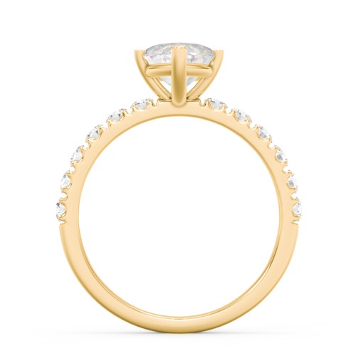 3 ct. (14x7mm) Marquise Moissanite Engagement Ring With 2mm Side Stones