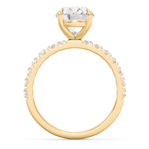 3 ct. (10x8mm) Oval Moissanite Engagement Ring With 2mm Side Stones