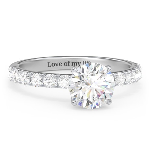 1.5 ct. (7.5mm) Moissanite Engagement Ring With 2mm Side Stones