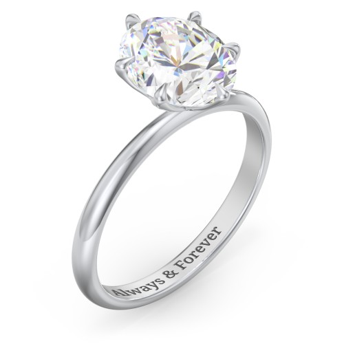3 ct. (10x8mm) Moissanite Engagement Ring with Tulip Setting – 9kt White Gold with Moissanite