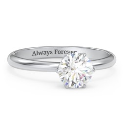 1 ct. (6.5mm) Moissanite Engagement Ring with Tulip Setting