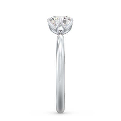 1 ct. (6.5mm) Moissanite Engagement Ring with Tulip Setting – 9kt White Gold with Moissanite
