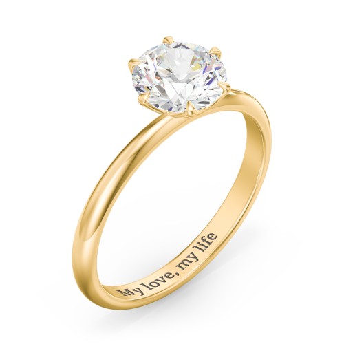 1.5 ct. (7.5mm) Moissanite Engagement Ring with Tulip Setting – 9kt Yellow Gold with Moissanite