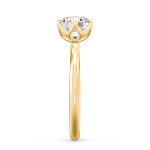 1.5 ct. (7.5mm) Moissanite Engagement Ring with Tulip Setting – 9kt Yellow Gold with Moissanite