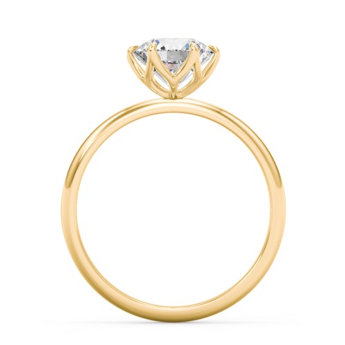1.5 ct. (7.5mm) Moissanite Engagement Ring with Tulip Setting – 9kt Yellow Gold with Moissanite
