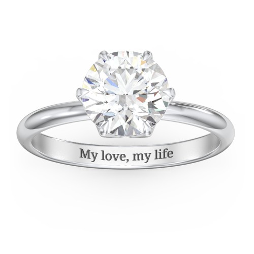 2 ct. (8mm) Moissanite Engagement Ring with Tulip Setting – 9kt White Gold with Moissanite