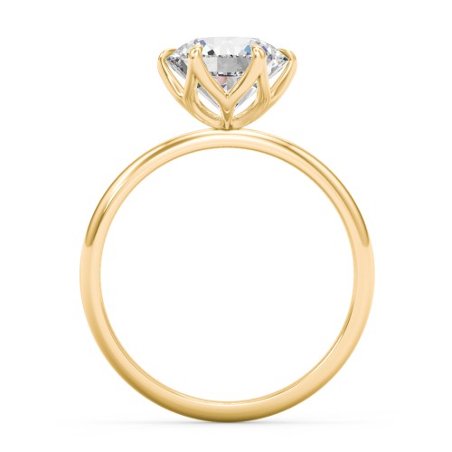 2.5 ct. (8.5mm) Moissanite Engagement Ring with Tulip Setting – 9kt Yellow Gold with Moissanite