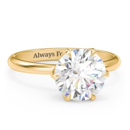 3 ct. (9mm) Moissanite Engagement Ring with Tulip Setting in 9K Solid Yellow Gold with Moissanite