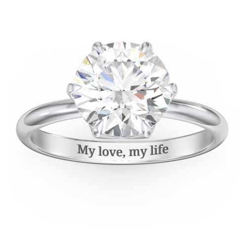 3 ct. (9mm) Moissanite Engagement Ring with Tulip Setting – 9kt White Gold with Moissanite