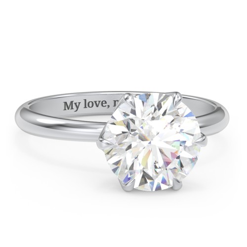 3 ct. (9mm) Moissanite Engagement Ring with Tulip Setting – 9kt White Gold with Moissanite