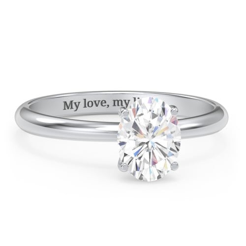 1.5 ct. (8x6mm) Oval Moissanite Engagement Ring with Hidden Halo