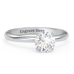 1 ct. (6.5mm) Moissanite Engagement Ring with Hidden Halo
