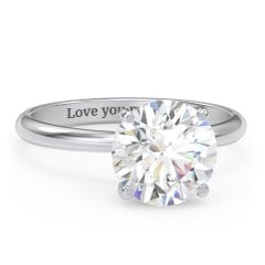 3 ct. (9mm) Moissanite Engagement Ring with Hidden Halo