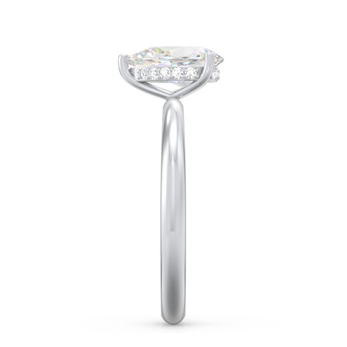 1.5 ct. (9x6mm) Pear Moissanite Engagement Ring with Hidden Halo