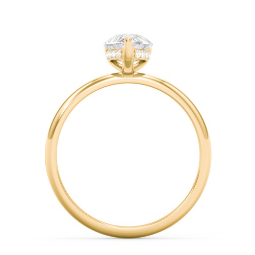 1.5 ct. (9x6mm) Pear Moissanite Engagement Ring with Hidden Halo