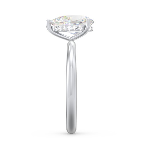 2 ct. (10x7mm) Pear Moissanite Engagement Ring with Hidden Halo