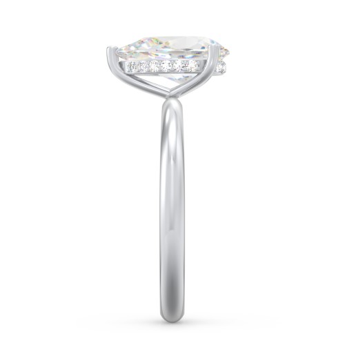 2.5 ct. (10.5x7mm) Pear Moissanite Engagement Ring with Hidden Halo