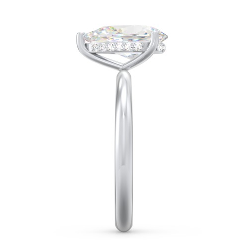 3 ct. (11x7mm) Pear Moissanite Engagement Ring with Hidden Halo