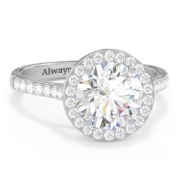 2.5 ct. (8.5mm) Moissanite Halo Engagement Ring with Side Stones