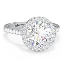 3 ct. (9mm) Moissanite Halo Engagement Ring with Side Stones