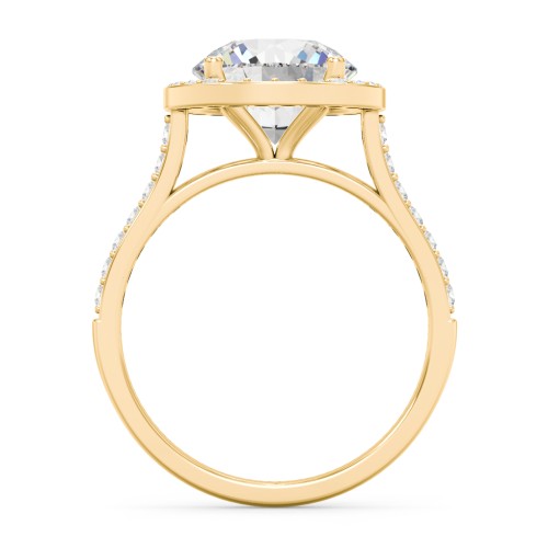 3 ct. (9mm) Moissanite Halo Engagement Ring with Side Stones